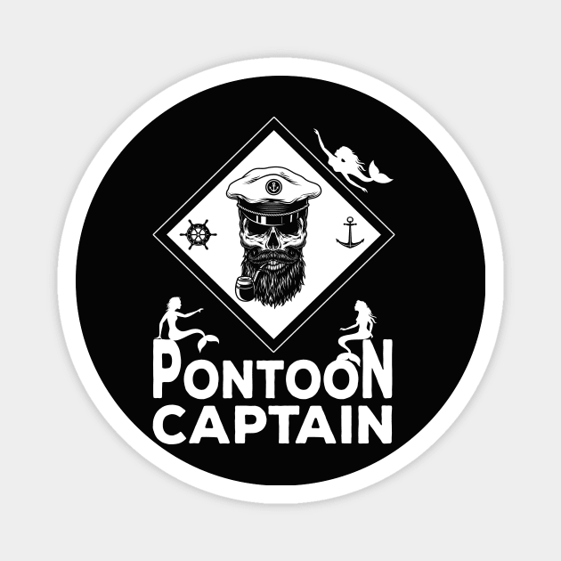 Pontoon Captain with mermaids Magnet by Lomitasu